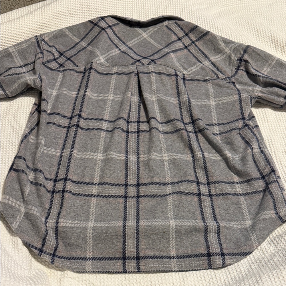 Maurices Gray Plaid Button Down Shirt - Picture 3 of 3
